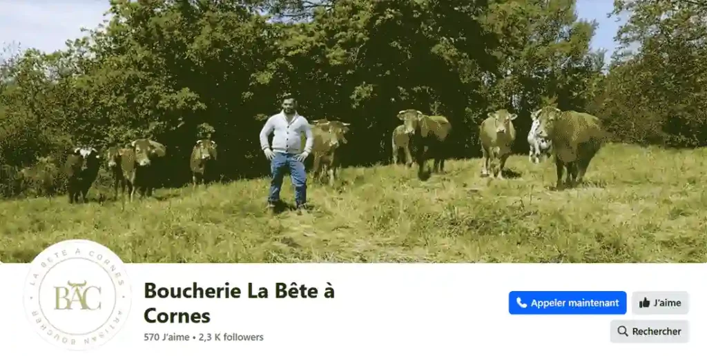 Page Facebook de la boucherie La Bête à Cornes à Toulouse