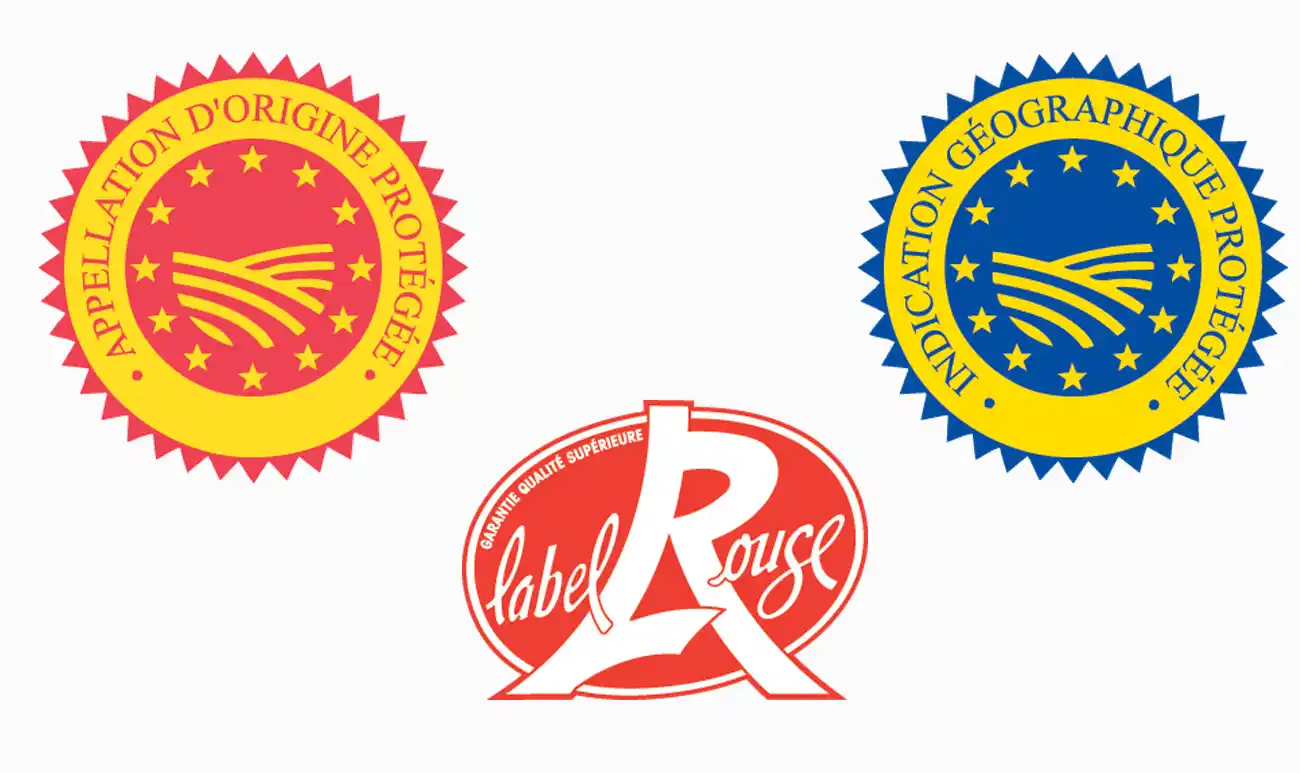 Les logos AOP, IGP et Label Rouge