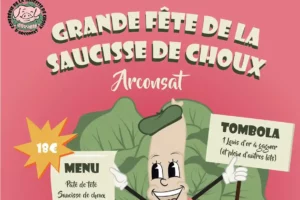 L'affiche de la fête de la saucisse aux choux d'Arconsat