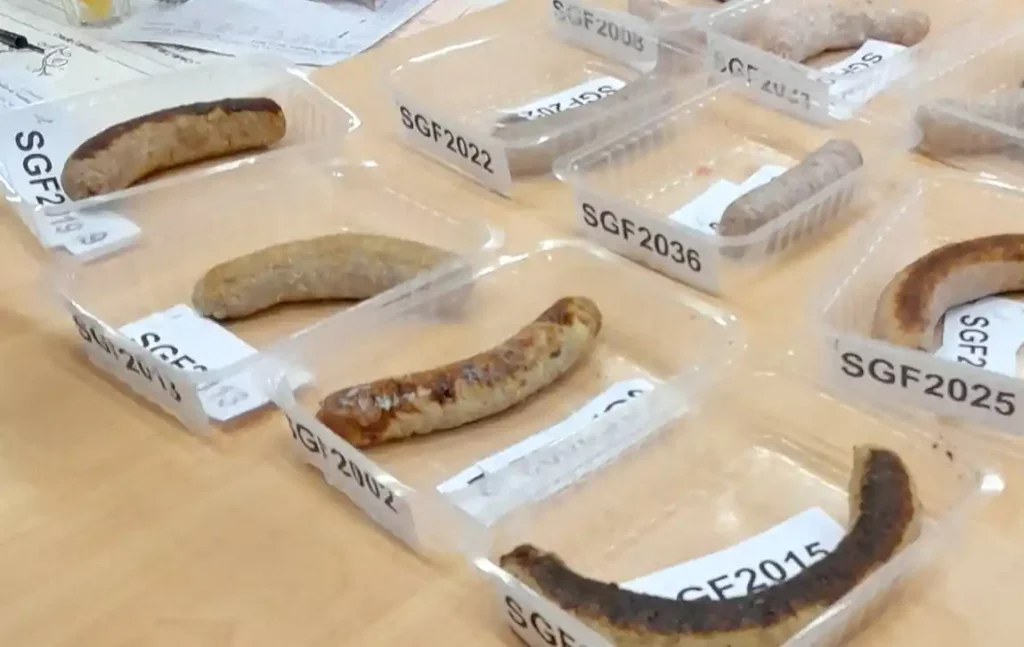 Les saucisses grillées pour la dégustation du jury (C) Michel Pottier